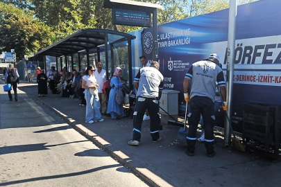 Kocaeli Büyükşehir’le duraklar temiz ve bakımlı